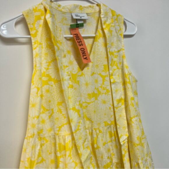 Lisa Marie Fernandez Butter Yellow Tiered Mini Dress Babydoll Flowy Floral XS - Picture 6 of 12